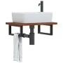 Estante de lavabo de pared de acero y madera maciza de roble von , Badezimmerwaschtische - Ref: Foro24-3302349, Preis: 73,29 ...