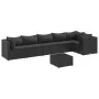 Set de muebles de jardín y cojines 7 pzas ratán sintético negro de , Conjuntos de jardín - Ref: Foro24-3308115, Precio: 553,4...
