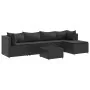 Set muebles de jardín 6 piezas y cojines ratán sintético negro de , Conjuntos de jardín - Ref: Foro24-3308067, Precio: 414,51...