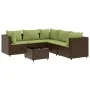 Set muebles de jardín 6 piezas y cojines ratán sintético marrón de , Conjuntos de jardín - Ref: Foro24-3308134, Precio: 407,3...