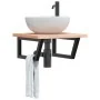 Soportes estante de lavabo 2 unidades trapecio acero negro de , Soportes y travesaños - Ref: Foro24-4007286, Precio: 41,87 €,...