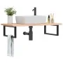 Estante de lavabo de pared de acero y madera maciza de haya von , Badezimmerwaschtische - Ref: Foro24-3302433, Preis: 109,81 ...