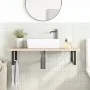 Estante de lavabo de pared de acero y madera maciza de haya von , Badezimmerwaschtische - Ref: Foro24-3302433, Preis: 109,81 ...