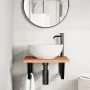 Estante de lavabo de pared de acero y madera maciza de haya de , Tocadores de baño - Ref: Foro24-3302427, Precio: 82,16 €, De...
