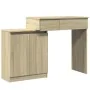 Tocador con luces LED color roble Sonoma 115x37x110,5 cm de , Tocadores para dormitorios - Ref: Foro24-848229, Precio: 116,84...