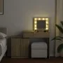 Tocador con luces LED color roble Sonoma 115x37x110,5 cm de , Tocadores para dormitorios - Ref: Foro24-848229, Precio: 116,84...