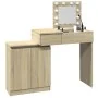 Tocador con luces LED color roble Sonoma 115x37x110,5 cm de , Tocadores para dormitorios - Ref: Foro24-848229, Precio: 116,84...