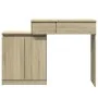 Tocador con luces LED color roble Sonoma 115x37x110,5 cm de , Tocadores para dormitorios - Ref: Foro24-848229, Precio: 116,84...