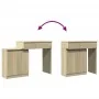 Tocador con luces LED color roble Sonoma 115x37x110,5 cm de , Tocadores para dormitorios - Ref: Foro24-848229, Precio: 116,84...