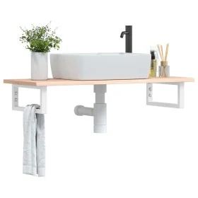 Estante de lavabo de pared de acero y madera maciza de roble von , Badezimmerwaschtische - Ref: Foro24-3302548, Preis: 81,83 ...