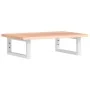 Estante de lavabo de pared de acero y madera maciza de roble de , Tocadores de baño - Ref: Foro24-3302560, Precio: 72,35 €, D...