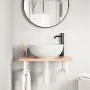 Estante de lavabo de pared de acero y madera maciza de roble de , Tocadores de baño - Ref: Foro24-3302560, Precio: 72,35 €, D...