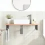 Estante de lavabo de pared de acero y madera maciza de roble de , Tocadores de baño - Ref: Foro24-3302569, Precio: 89,60 €, D...