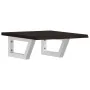 Estante de lavabo de pared de acero y madera maciza de roble de , Tocadores de baño - Ref: Foro24-3302574, Precio: 58,55 €, D...