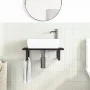 Estante de lavabo de pared de acero y madera maciza de roble de , Tocadores de baño - Ref: Foro24-3302581, Precio: 67,87 €, D...