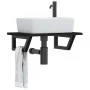 Estante de lavabo de pared de acero y madera maciza de roble de , Tocadores de baño - Ref: Foro24-3302583, Precio: 70,23 €, D...