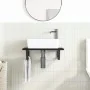 Estante de lavabo de pared de acero y madera maciza de roble de , Tocadores de baño - Ref: Foro24-3302583, Precio: 70,23 €, D...