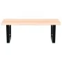 Estante de lavabo de pared de acero y madera maciza de roble de , Tocadores de baño - Ref: Foro24-3302595, Precio: 77,73 €, D...