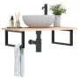 Estante de lavabo de pared de acero y madera maciza de roble by , bathroom vanities - Ref: Foro24-3302597, Price: 90,22 €, Di...