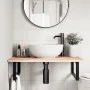 Estante de lavabo de pared de acero y madera maciza de roble by , bathroom vanities - Ref: Foro24-3302597, Price: 90,22 €, Di...