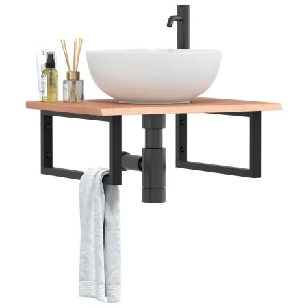 Estante de lavabo de pared de acero y madera maciza de roble von , Badezimmerwaschtische - Ref: Foro24-3302605, Preis: 89,61 ...