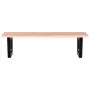 Estante de lavabo de pared de acero y madera maciza de roble de , Tocadores de baño - Ref: Foro24-3302611, Precio: 97,43 €, D...