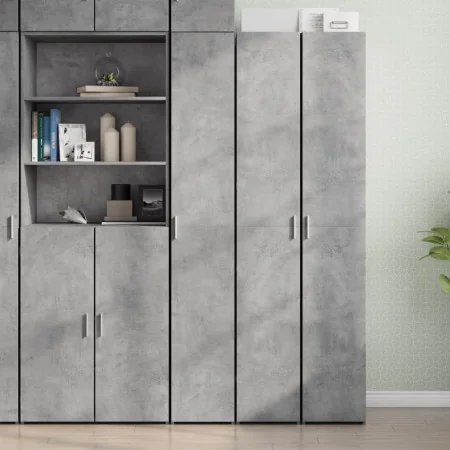 Aparador de madera de ingeniería gris hormigón 30x42,5x185 cm by , Sideboards - Ref: Foro24-3281395, Price: 139,59 €, Discoun...
