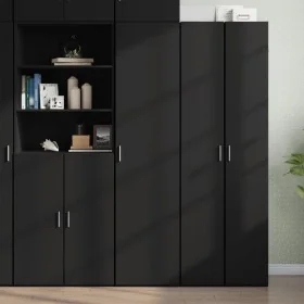 Aparador de madera de ingeniería negro 45x42,5x185 cm by , Sideboards - Ref: Foro24-3281407, Price: 185,12 €, Discount: %