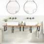 Estante de lavabo de pared de acero y madera maciza de haya von , Badezimmerwaschtische - Ref: Foro24-3302459, Preis: 189,55 ...