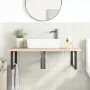 Estante de lavabo de pared de acero y madera maciza de haya de , Tocadores de baño - Ref: Foro24-3302517, Precio: 124,87 €, D...