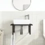 Estante de lavabo de pared de acero y madera maciza de roble de , Tocadores de baño - Ref: Foro24-3302653, Precio: 76,38 €, D...