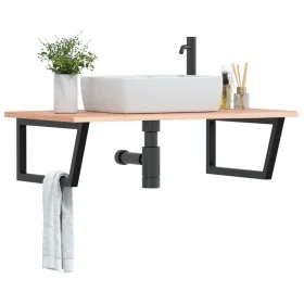 Estante de lavabo de pared de acero y madera maciza de roble by , bathroom vanities - Ref: Foro24-3302651, Price: 99,52 €, Di...
