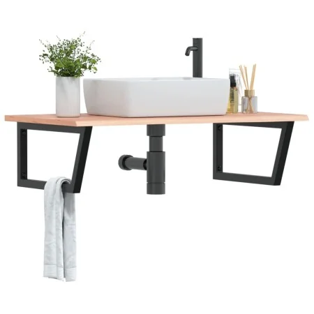 Estante de lavabo de pared de acero y madera maciza de roble von , Badezimmerwaschtische - Ref: Foro24-3302651, Preis: 98,89 ...