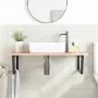 Estante de lavabo de pared de acero y madera maciza de roble von , Badezimmerwaschtische - Ref: Foro24-3302651, Preis: 98,89 ...
