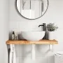 Estante de lavabo de pared acero y madera maciza de acacia by , bathroom vanities - Ref: Foro24-3302742, Price: 92,69 €, Disc...
