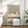 Tocador con luces LED color roble Sonoma 80x41x134,5 cm by , Bedroom Dressers - Ref: Foro24-848187, Price: 138,86 €, Discount: %