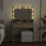 Tocador con luces LED color roble Sonoma 80x41x134,5 cm by , Bedroom Dressers - Ref: Foro24-848187, Price: 138,86 €, Discount: %