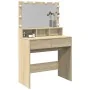 Tocador con luces LED color roble Sonoma 80x41x134,5 cm by , Bedroom Dressers - Ref: Foro24-848187, Price: 138,86 €, Discount: %