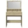 Tocador con luces LED color roble Sonoma 80x41x134,5 cm by , Bedroom Dressers - Ref: Foro24-848187, Price: 138,86 €, Discount: %