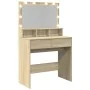 Tocador con luces LED color roble Sonoma 80x41x134,5 cm by , Bedroom Dressers - Ref: Foro24-848187, Price: 138,86 €, Discount: %