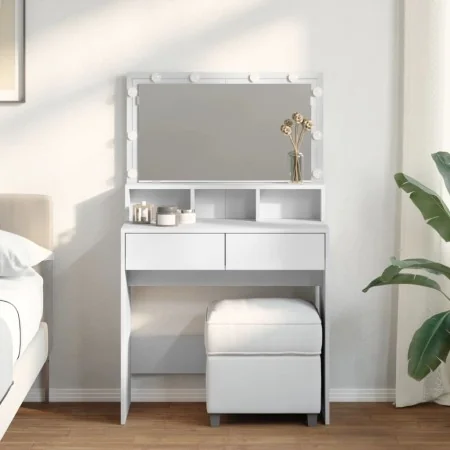 Tocador con luces LED blanco 80x41x134,5 cm by , Bedroom Dressers - Ref: Foro24-848185, Price: 167,57 €, Discount: %