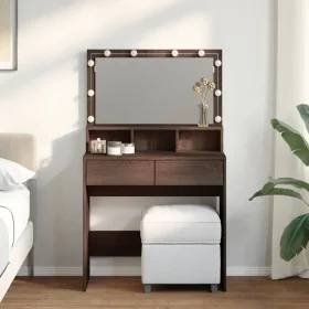 Tocador con luces LED marrón roble 80x41x134,5 cm by , Bedroom Dressers - Ref: Foro24-848191, Price: 140,15 €, Discount: %