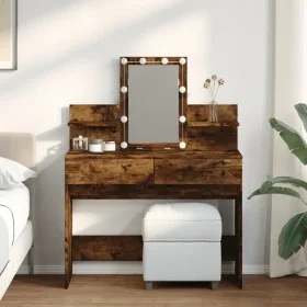 Tocador con luces LED color roble ahumado 100x40x130 cm by , Bedroom Dressers - Ref: Foro24-848203, Price: 132,94 €, Discount: %