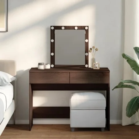 Tocador con LED marrón roble 100x40x130 cm von , Schlafzimmerkommoden - Ref: Foro24-848198, Preis: 139,48 €, Rabatt: %