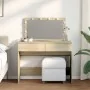 Tocador con luces LED color roble Sonoma 100x40x120 cm by , Bedroom Dressers - Ref: Foro24-848208, Price: 145,36 €, Discount: %
