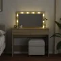 Tocador con luces LED color roble Sonoma 100x40x120 cm by , Bedroom Dressers - Ref: Foro24-848208, Price: 145,36 €, Discount: %