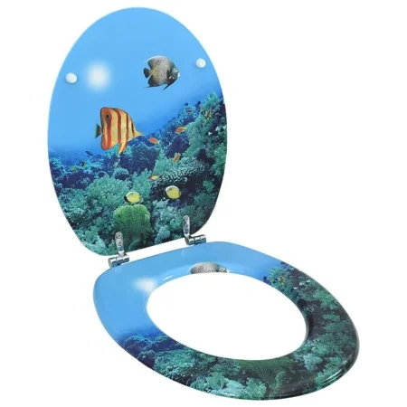 Asiento de inodoro con tapa MDF diseño de fondo submarino by , Toilet and bidet seats - Ref: Foro24-146909, Price: 42,46 €, D...