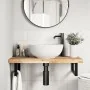 Estante de lavabo de pared acero y madera maciza de acacia by , bathroom vanities - Ref: Foro24-3302693, Price: 90,97 €, Disc...