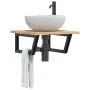 Estante de lavabo de pared acero y madera maciza de acacia de , Tocadores de baño - Ref: Foro24-3302763, Precio: 69,38 €, Des...