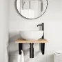 Estante de lavabo de pared acero y madera maciza de acacia de , Tocadores de baño - Ref: Foro24-3302763, Precio: 69,38 €, Des...